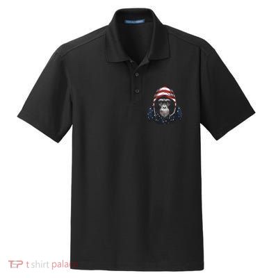 Chimpanzee American Flag USA Tee 4th July Gifts Graphic Tees Dry Zone Grid Polo