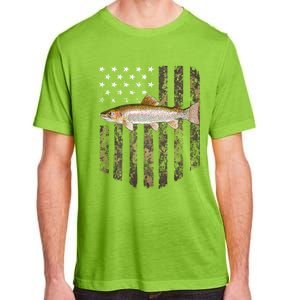 Camo American Flag Rainbow Trout Fishing 4th Of July Cute Gift Adult ChromaSoft Performance T-Shirt