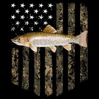 Camo American Flag Rainbow Trout Fishing 4th Of July Cute Gift Cooling Performance Crew T-Shirt