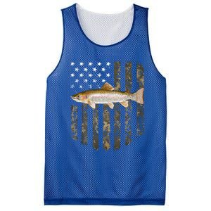 Camo American Flag Rainbow Trout Fishing 4th Of July Cute Gift Mesh Reversible Basketball Jersey Tank