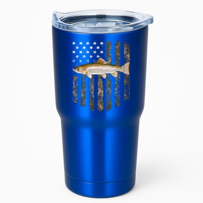 Camo American Flag Rainbow Trout Fishing 4th Of July Cute Gift Tumbler
