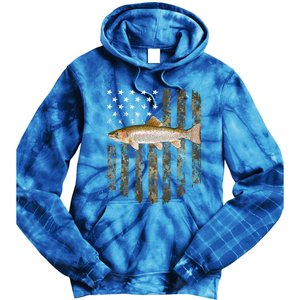 Camo American Flag Rainbow Trout Fishing 4th Of July Cute Gift Tie Dye Hoodie