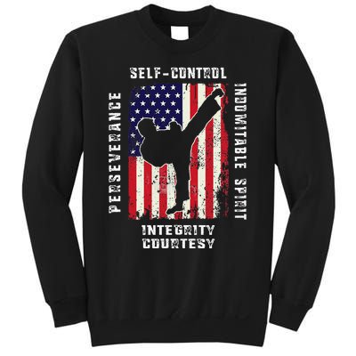 Cool American Flag Taekwondo Gift Tae Kwon Do Martial Arts Sweatshirt