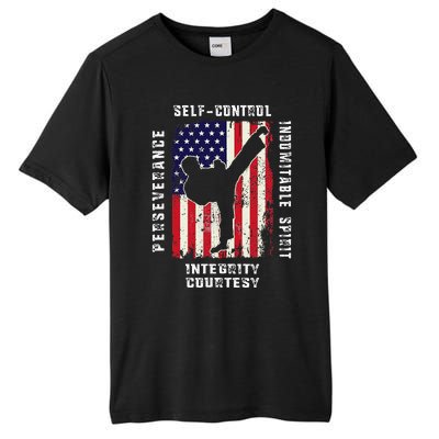 Cool American Flag Taekwondo Gift Tae Kwon Do Martial Arts Tall Fusion ChromaSoft Performance T-Shirt