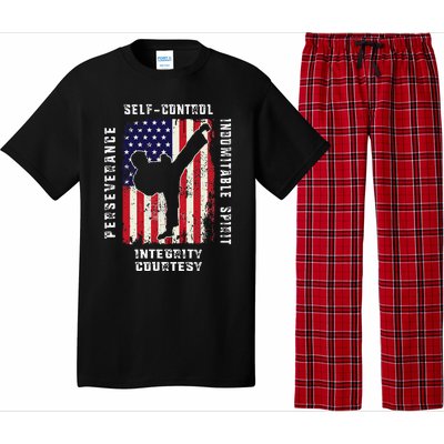 Cool American Flag Taekwondo Gift Tae Kwon Do Martial Arts Pajama Set