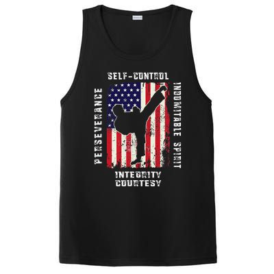 Cool American Flag Taekwondo Gift Tae Kwon Do Martial Arts PosiCharge Competitor Tank