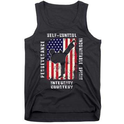 Cool American Flag Taekwondo Gift Tae Kwon Do Martial Arts Tank Top