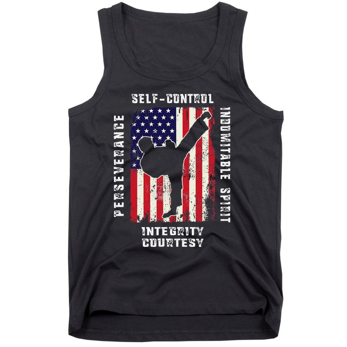 Cool American Flag Taekwondo Gift Tae Kwon Do Martial Arts Tank Top