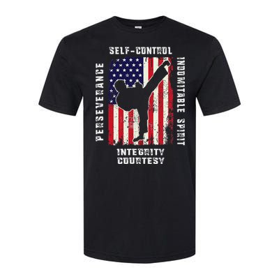 Cool American Flag Taekwondo Gift Tae Kwon Do Martial Arts Softstyle CVC T-Shirt