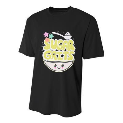 Cute And Funny Sugar And Grits Foodie Youth Performance Sprint T-Shirt