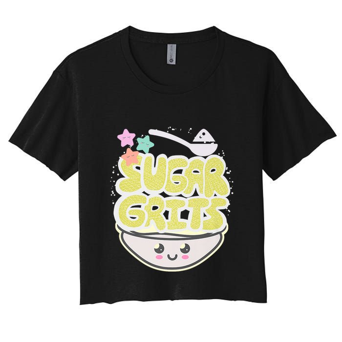 Cute And Funny Sugar And Grits Foodie Women's Crop Top Tee