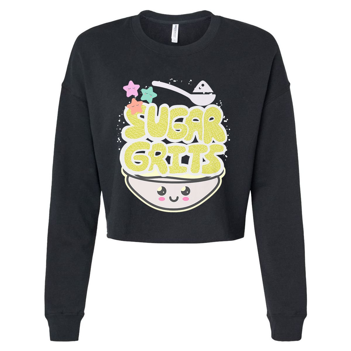Cute And Funny Sugar And Grits Foodie Cropped Pullover Crew