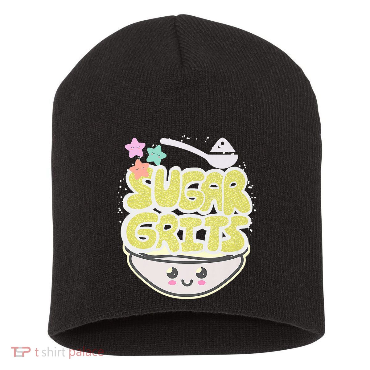 Cute And Funny Sugar And Grits Foodie Short Acrylic Beanie