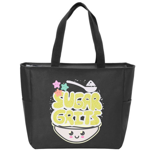 Cute And Funny Sugar And Grits Foodie Zip Tote Bag
