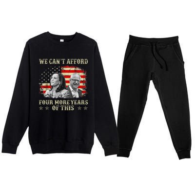 CanT Afford Four More Years Of This Tim Walz Election 2024 Premium Crewneck Sweatsuit Set