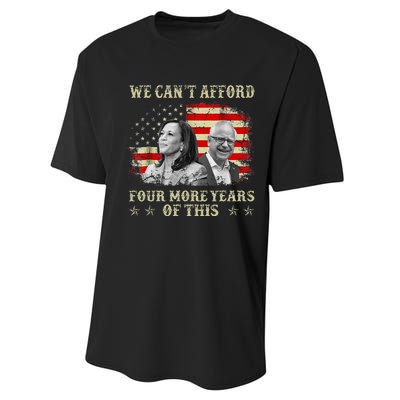 CanT Afford Four More Years Of This Tim Walz Election 2024 Performance Sprint T-Shirt