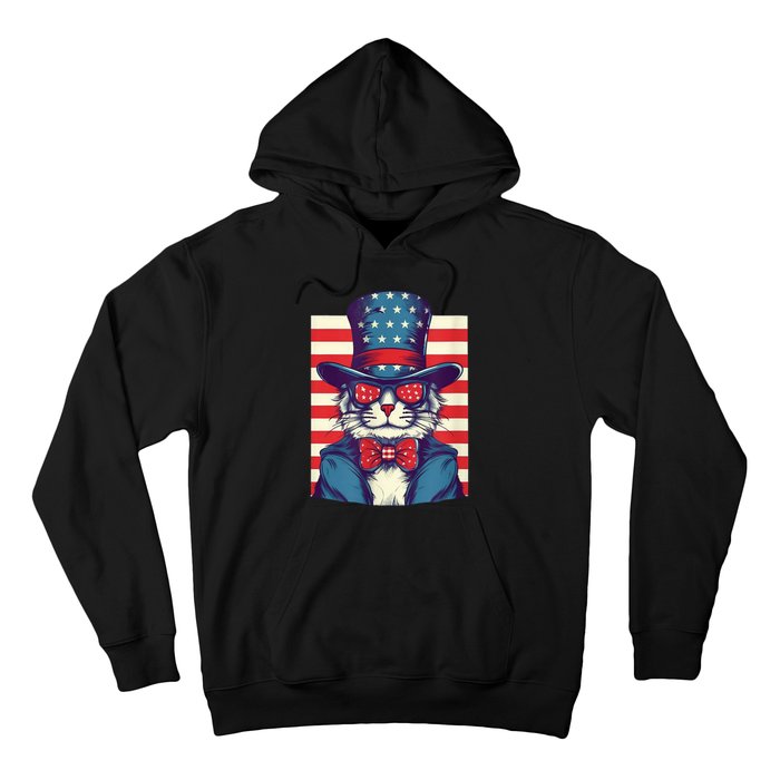 Cat American Flag Pride And Liberty On The Fourth Of July Hoodie