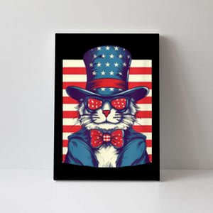 Cat American Flag Pride And Liberty On The Fourth Of July Canvas