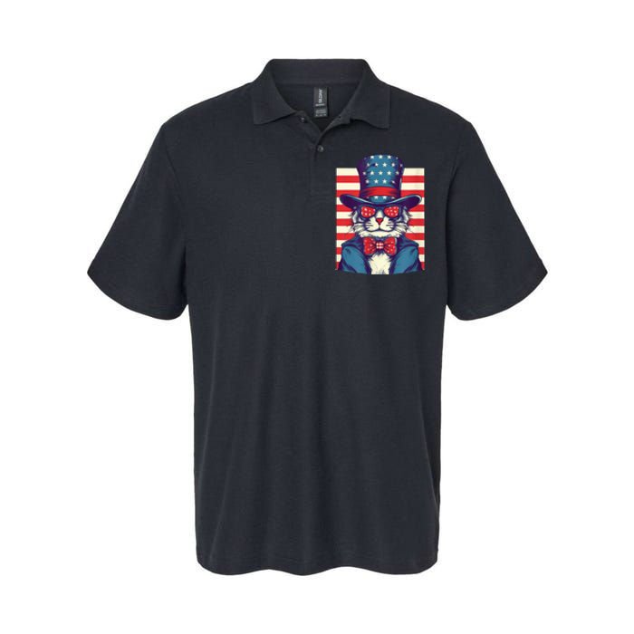 Cat American Flag Pride And Liberty On The Fourth Of July Softstyle Adult Sport Polo