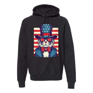 Cat American Flag Pride And Liberty On The Fourth Of July Premium Hoodie