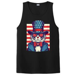 Cat American Flag Pride And Liberty On The Fourth Of July PosiCharge Competitor Tank