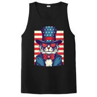 Cat American Flag Pride And Liberty On The Fourth Of July PosiCharge Competitor Tank