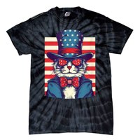 Cat American Flag Pride And Liberty On The Fourth Of July Tie-Dye T-Shirt