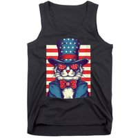 Cat American Flag Pride And Liberty On The Fourth Of July Tank Top