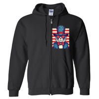 Cat American Flag Pride And Liberty On The Fourth Of July Full Zip Hoodie