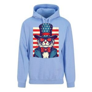 Cat American Flag Pride And Liberty On The Fourth Of July Unisex Surf Hoodie