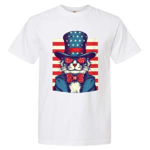 Cat American Flag Pride And Liberty On The Fourth Of July Garment-Dyed Heavyweight T-Shirt