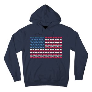 Cow American Flag Heifer US 4th Of July Farm Cattle USA Gift Hoodie