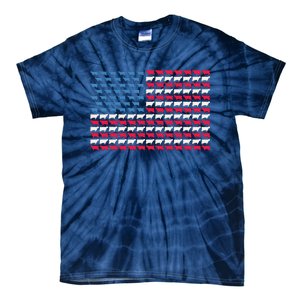 Cow American Flag Heifer US 4th Of July Farm Cattle USA Gift Tie-Dye T-Shirt