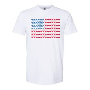 Cow American Flag Heifer US 4th Of July Farm Cattle USA Gift Softstyle CVC T-Shirt