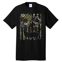 Camouflage American Flag Fishing Hunting Hunter Deer Fish Tall T-Shirt