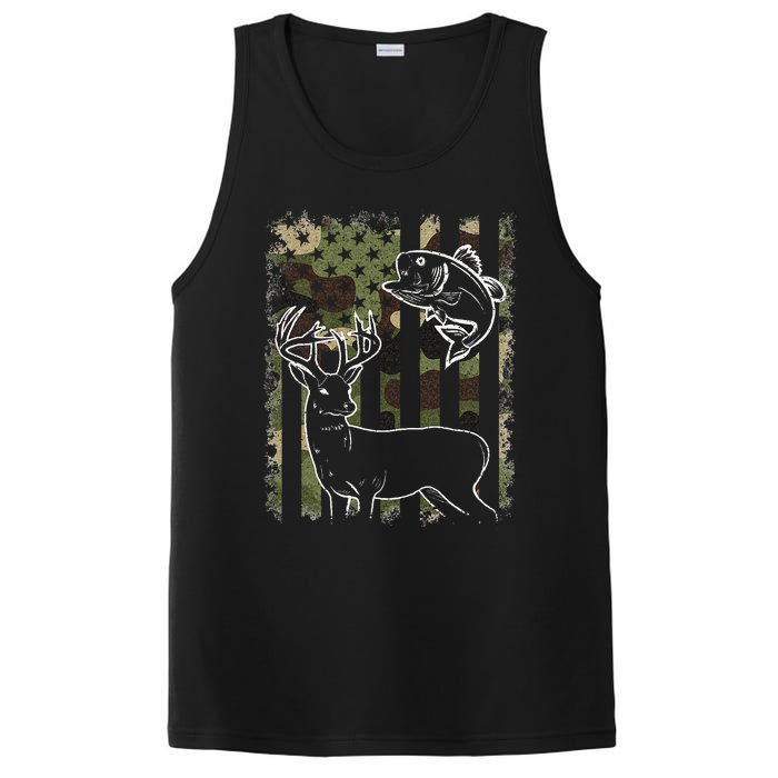 Camouflage American Flag Fishing Hunting Hunter Deer Fish PosiCharge Competitor Tank