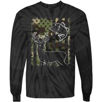 Camouflage American Flag Fishing Hunting Hunter Deer Fish Tie-Dye Long Sleeve Shirt