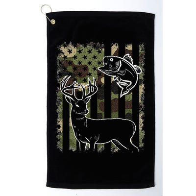 Camouflage American Flag Fishing Hunting Hunter Deer Fish Golf Towel