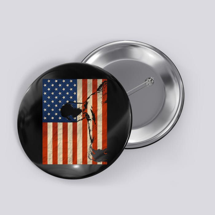 Cow American Flag Cattle Animal Lover Patriotic Gift Button