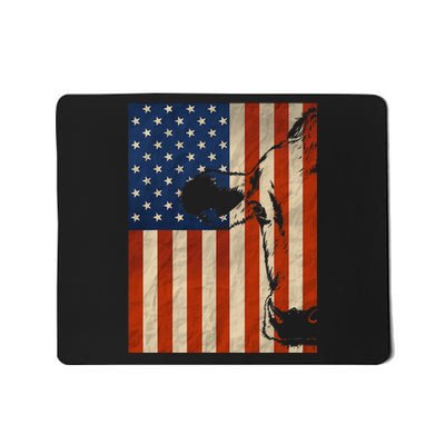 Cow American Flag Cattle Animal Lover Patriotic Gift Mousepad