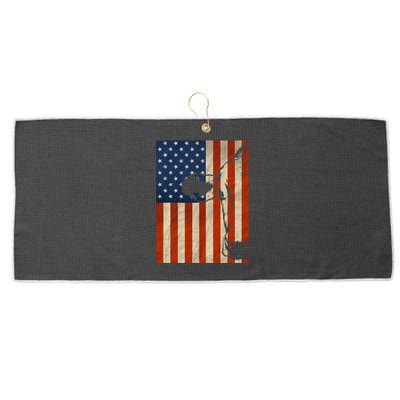 Cow American Flag Cattle Animal Lover Patriotic Gift Large Microfiber Waffle Golf Towel