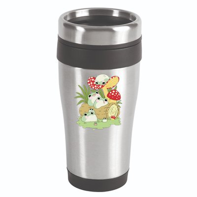 Cottagecore Aesthetic Frog Lying On Mushroom Cute Frog Lover 16oz Travel Tumbler