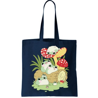 Cottagecore Aesthetic Frog Lying On Mushroom Cute Frog Lover Bag