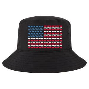 Cow American Flag Heifer US 4th Of July Farm Cattle USA Gift Cool Comfort Performance Bucket Hat