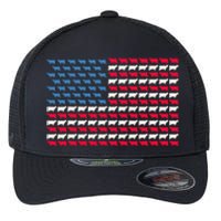 Cow American Flag Heifer US 4th Of July Farm Cattle USA Gift Flexfit Unipanel Trucker Cap