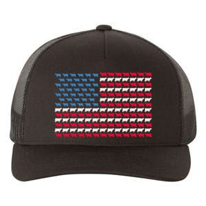 Cow American Flag Heifer US 4th Of July Farm Cattle USA Gift Yupoong Adult 5-Panel Trucker Hat