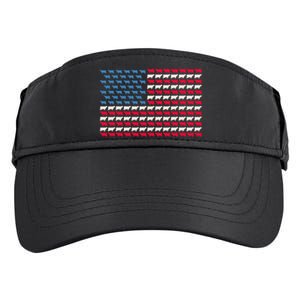 Cow American Flag Heifer US 4th Of July Farm Cattle USA Gift Adult Drive Performance Visor