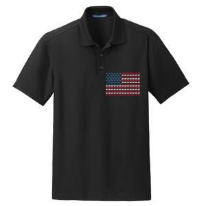 Cow American Flag Heifer US 4th Of July Farm Cattle USA Gift Dry Zone Grid Polo