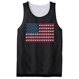 Cow American Flag Heifer US 4th Of July Farm Cattle USA Gift Mesh Reversible Basketball Jersey Tank