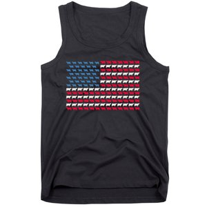 Cow American Flag Heifer US 4th Of July Farm Cattle USA Gift Tank Top